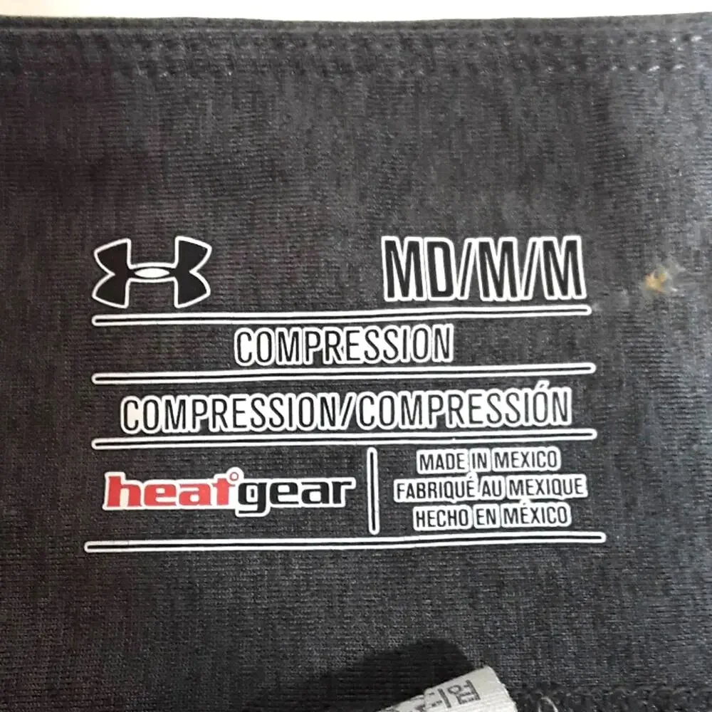 Womens Sz M Compression Heat Gear Gray Cropped Workout Leggings Under Armour